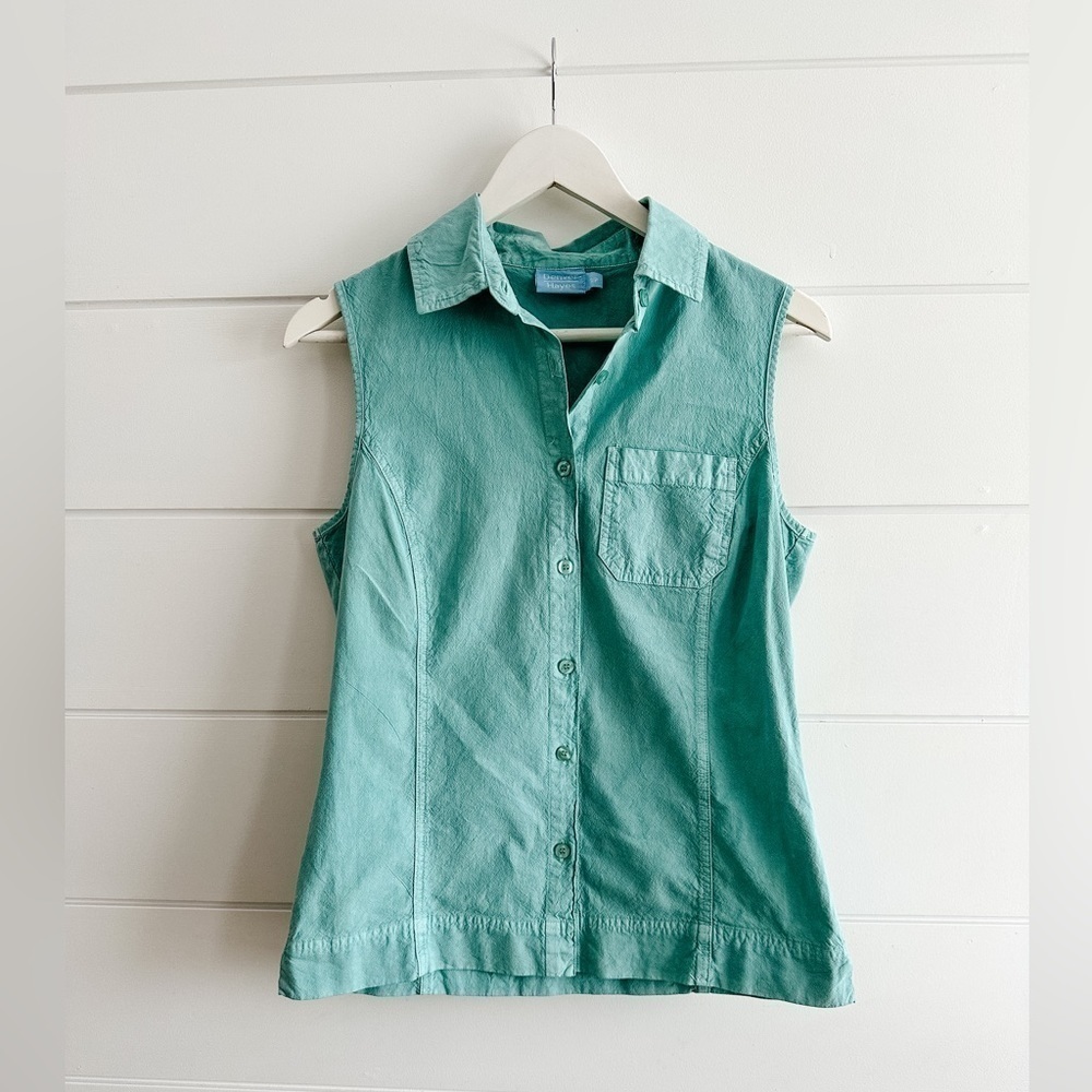 Denver Hayes Sleeveless Button Down Top - Small - Picture 1 of 5